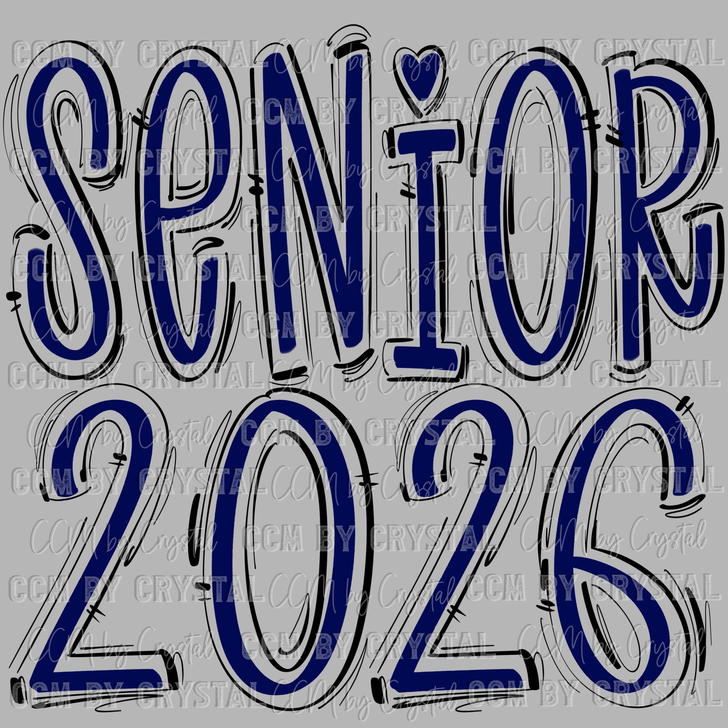 Senior 2026 Navy Ready to Press Transfer DTF Transfer Sublimation Transfer