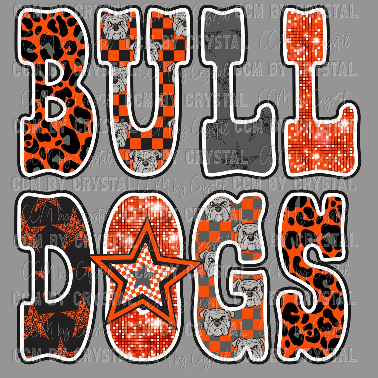 Bulldogs Orange Mascot Ready to Press Transfer DTF Transfer Sublimation Transfer