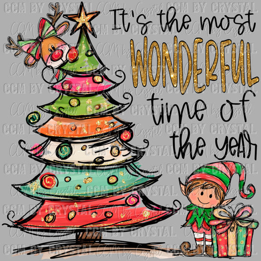 The Most Wonderful Time of the Year Christmas UV DTF Transfer Sticker UV Transfer Ready to Apply