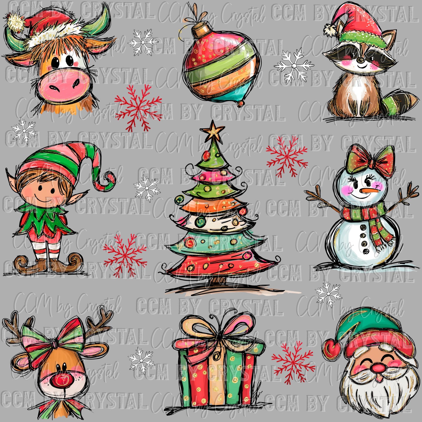 Christmas Things Ready to Press Transfer Instant Peel DTF Transfer Sublimation Transfer