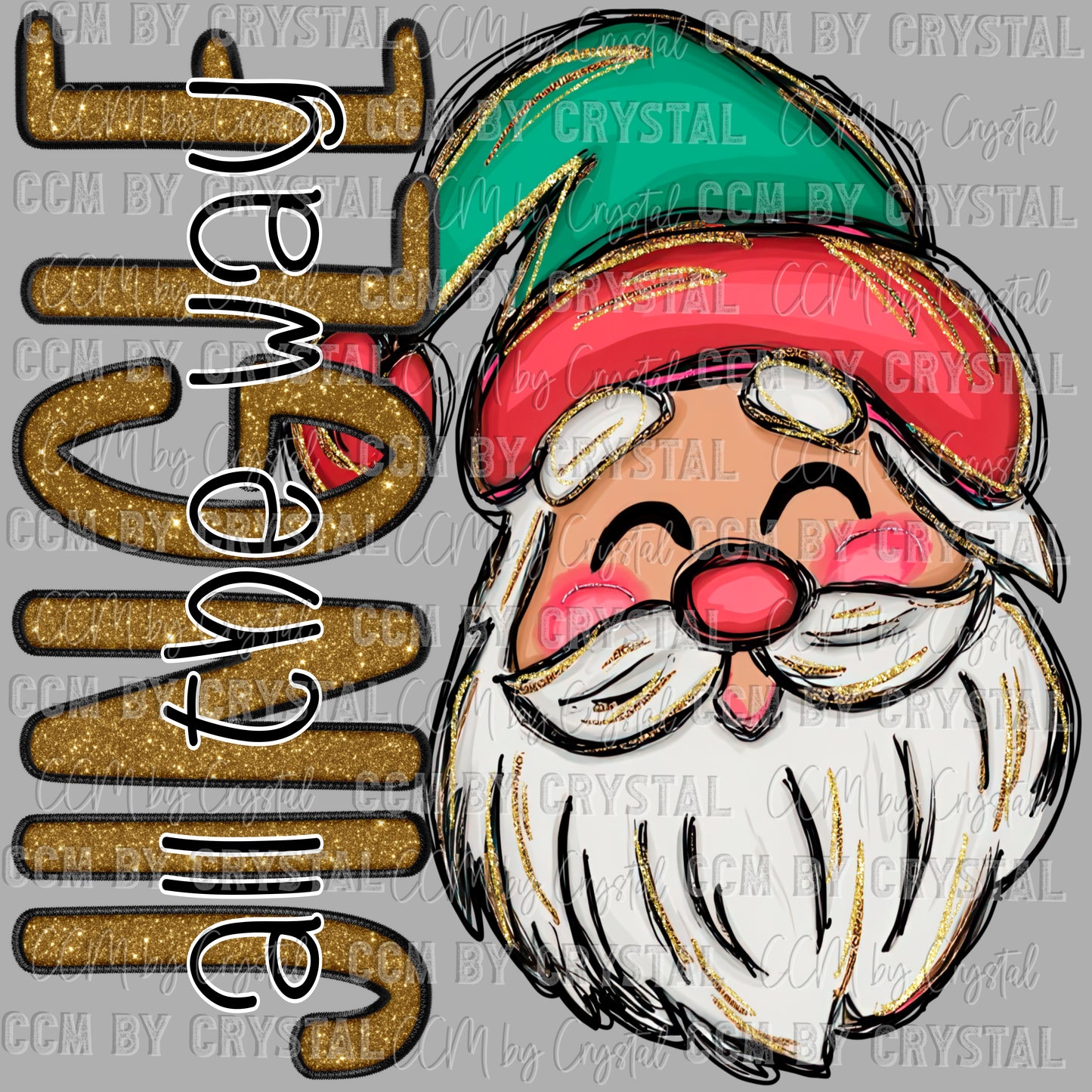 Jingle All the Way Santa Christmas Ready to Press Transfer Instant Peel DTF Transfer Sublimation Transfer