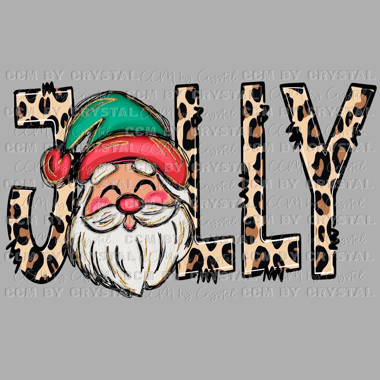 Jolly Santa Winter Christmas Ready to Press Transfer Instant Peel DTF Transfer