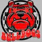 Bulldogs Red With Checkered Background Ready to Press Transfer Instant Peel DTF Transfer Sublimation Transfer