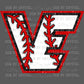 Victoria East Titans Baseball Mascot Faux Glitter Ready to Press Instant Peel DTF Transfers Sublimation Transfers