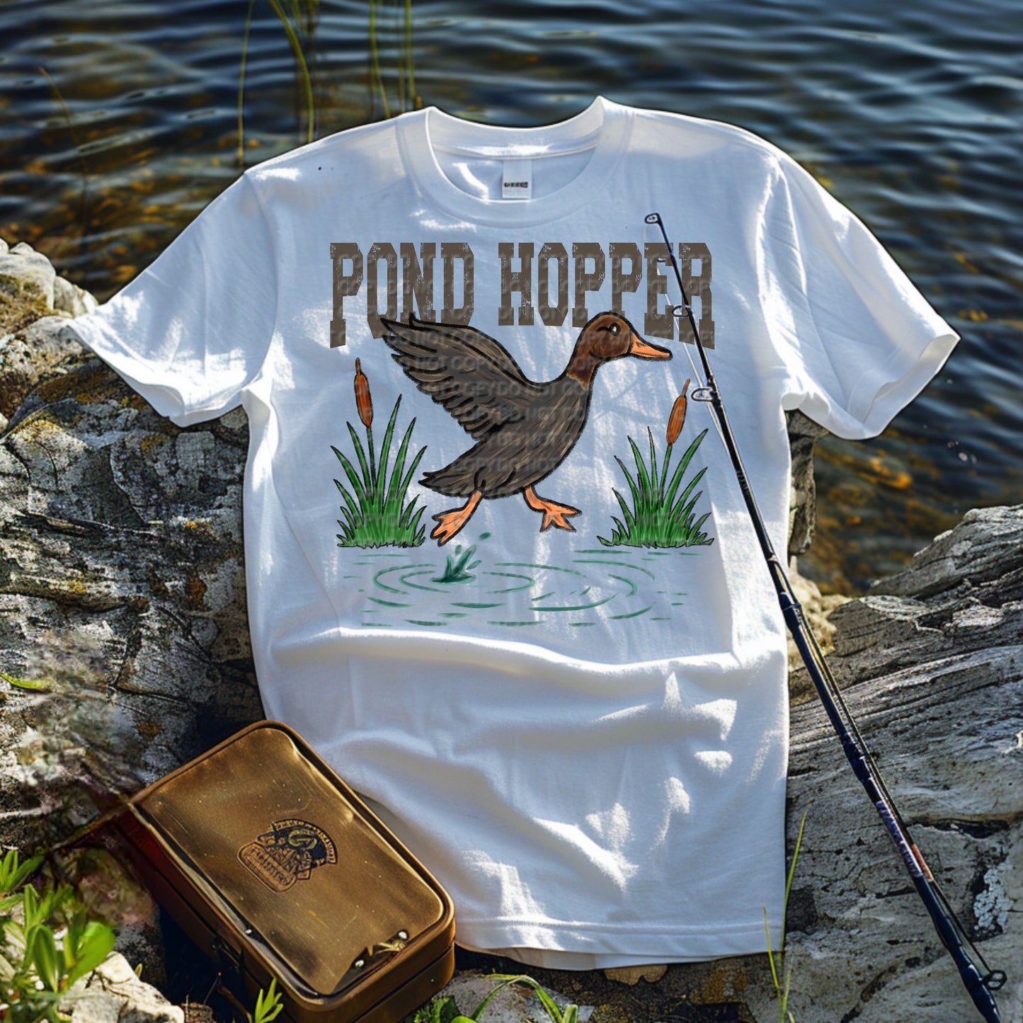 Pond Hopper Duck Ready to Press Instant Peel DTF Transfers Sublimation Transfers