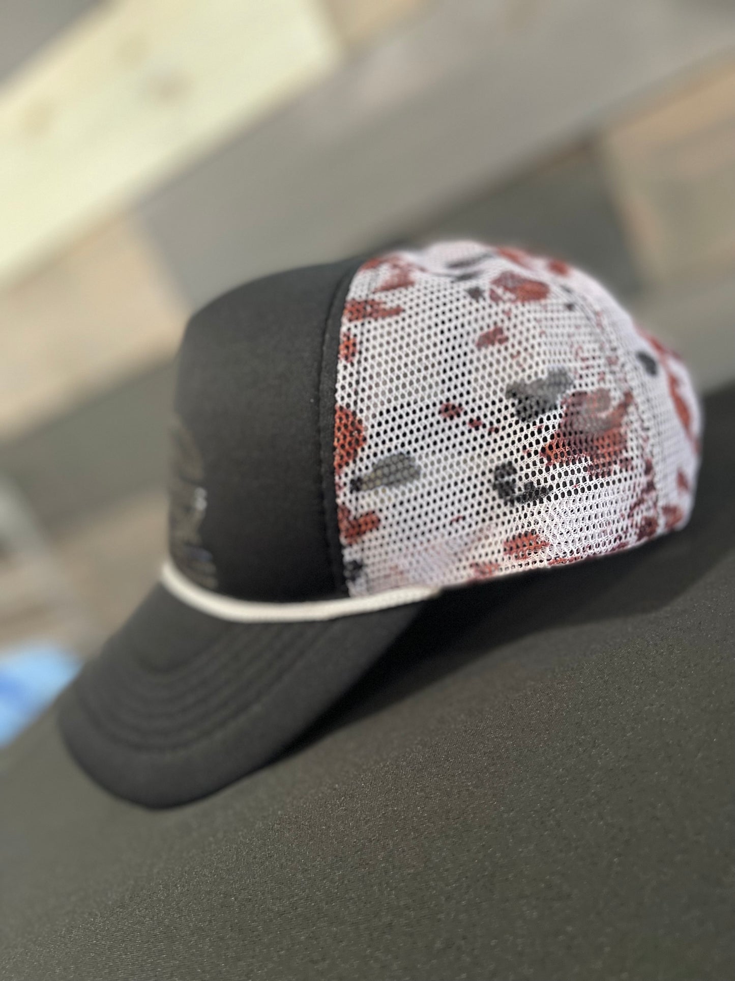 Boot Stitch Cow Print Spangle Trucker Hat