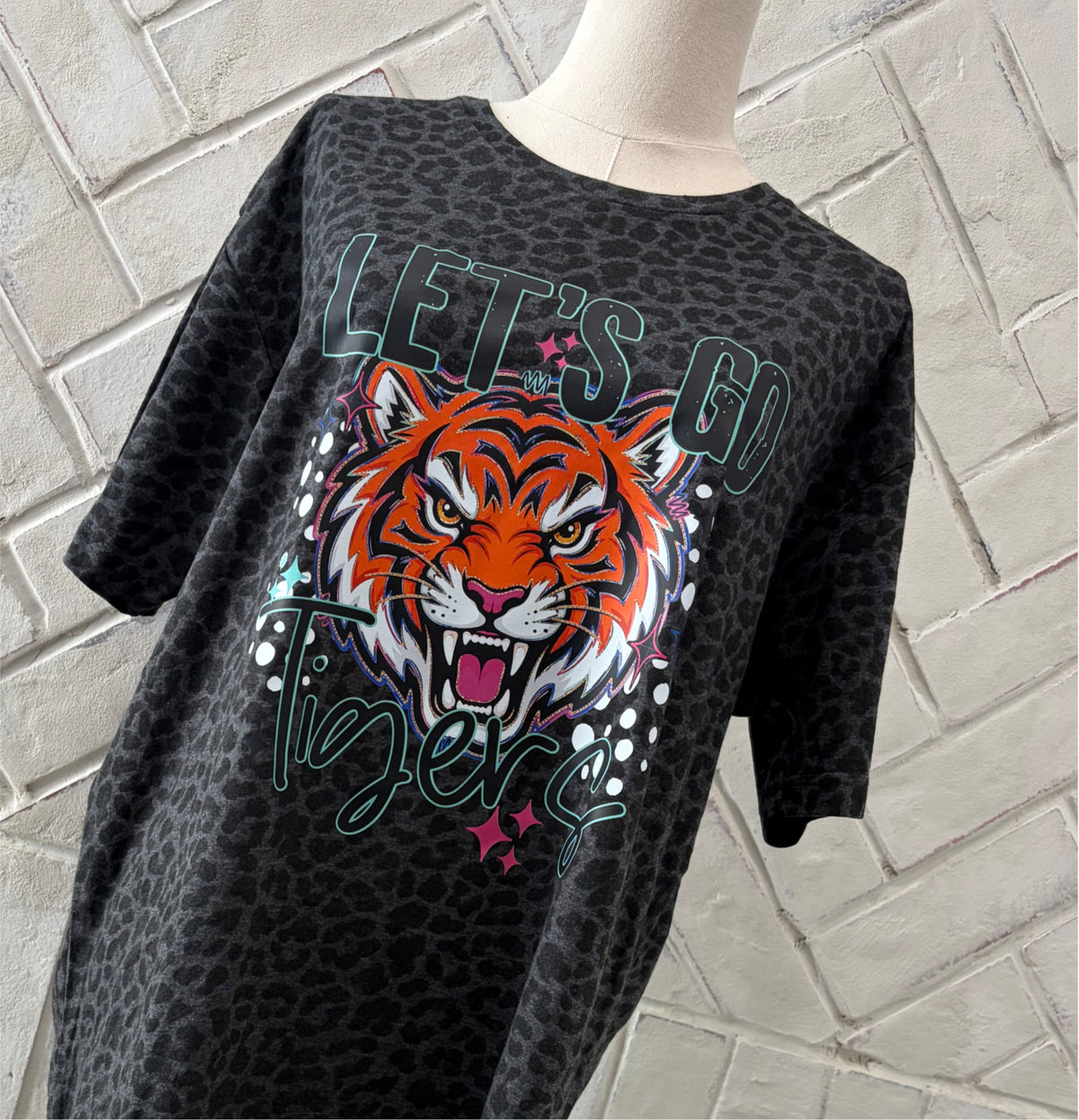 Let's Go Tigers Leopard T Shirt
