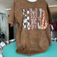 WWJD What would Jesus Do Brown Acid Wash T Shirt