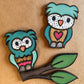 Owls and Tree Branch Magnets Set of 3 Hand Painted