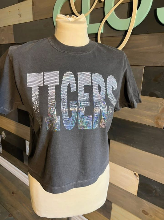 Tigers Cropped Spangle Pepper Comfort Colors T-Shirt
