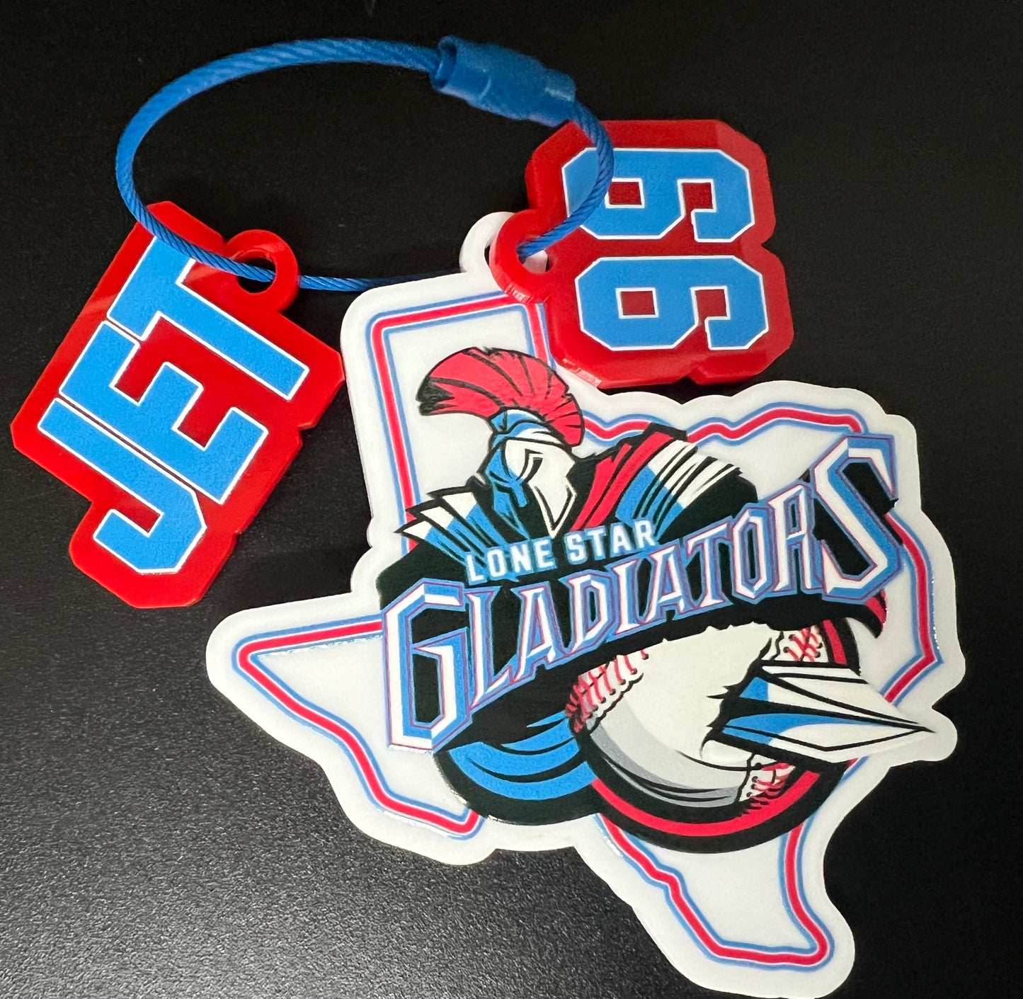 Lonestar Gladiators Keychain Ball/Bat Bag Tag