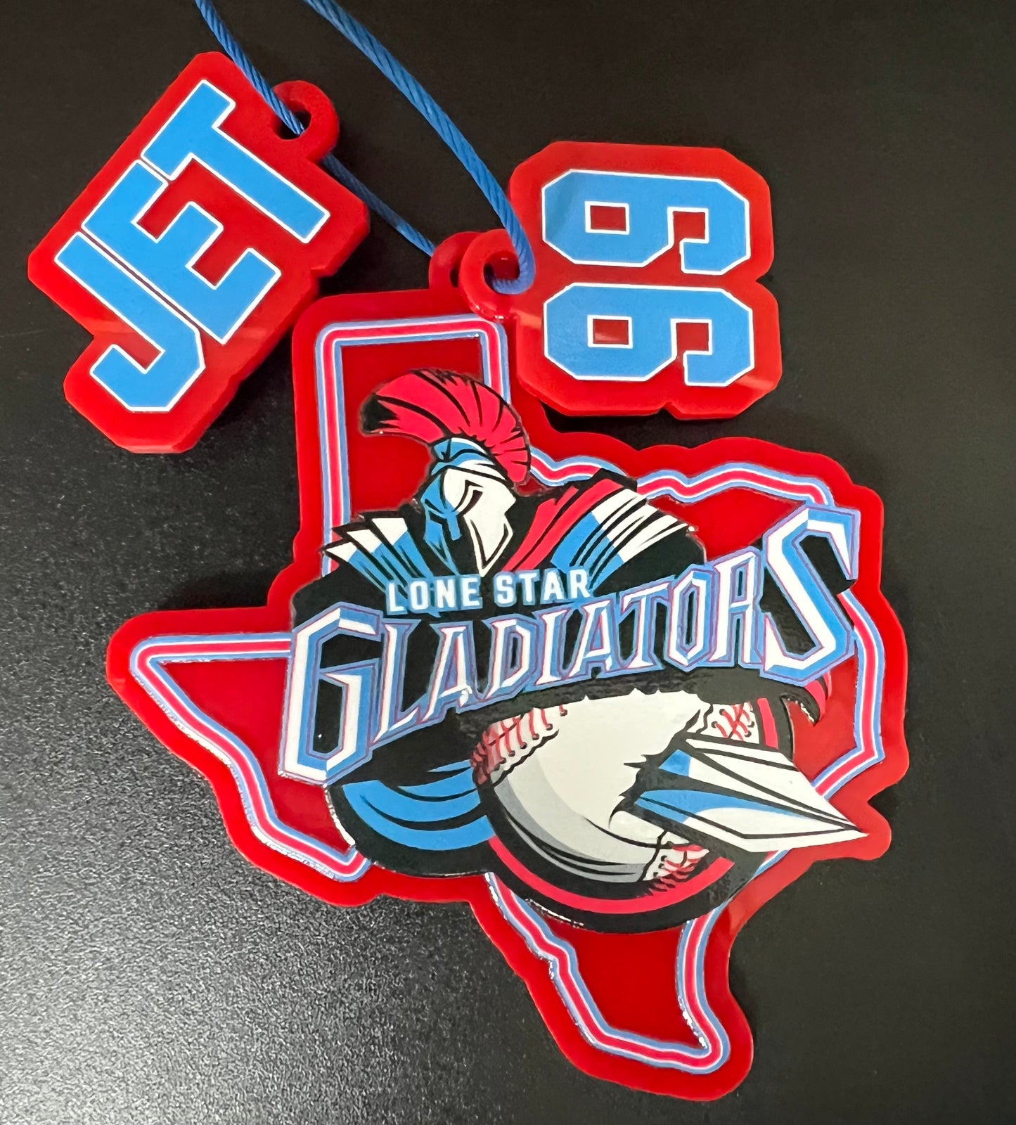 Lonestar Gladiators Keychain Ball/Bat Bag Tag