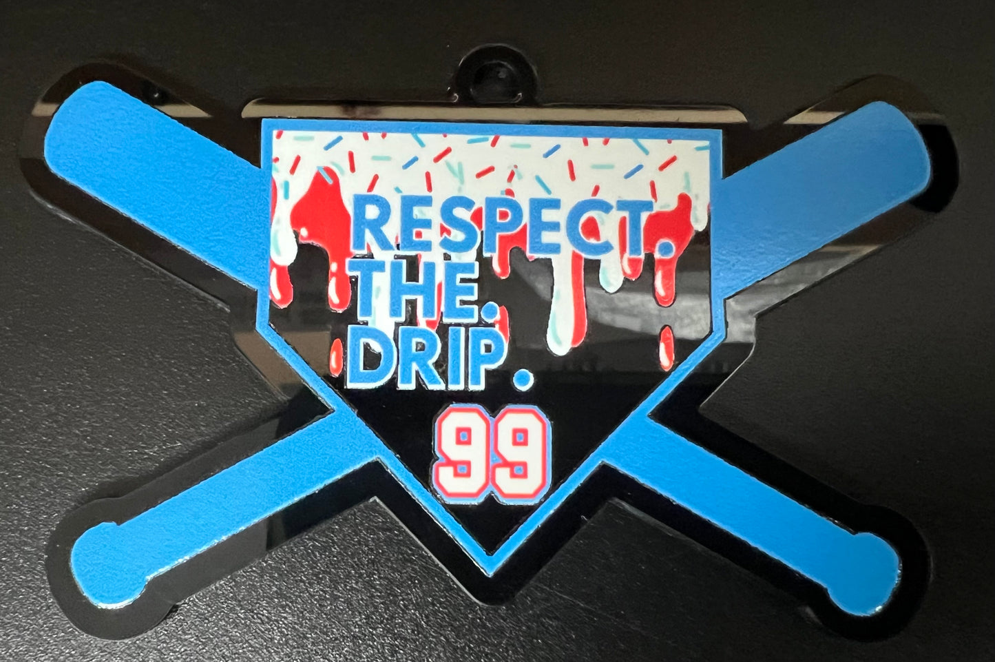 Respect the Drip Keychain Ball/Bat Bag Tag