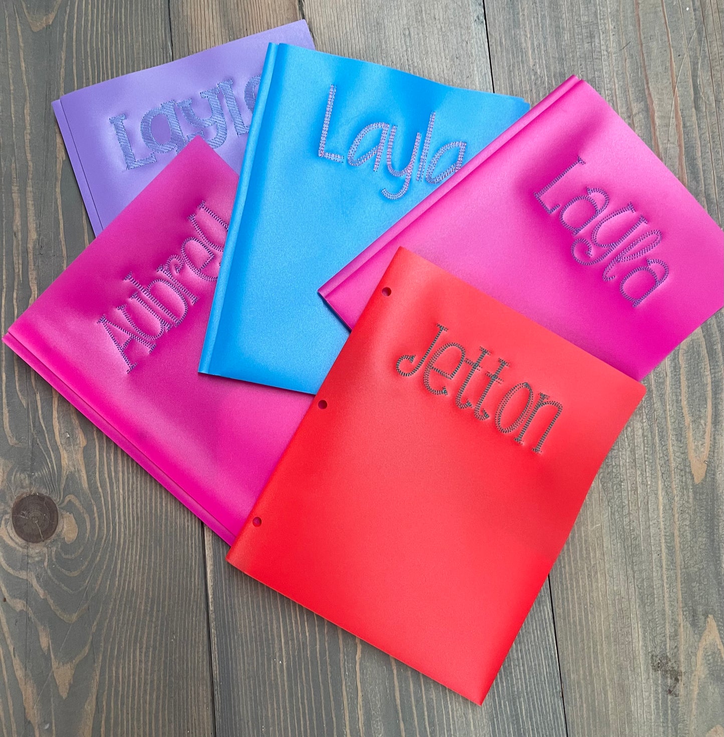 Personalized Embroidered Brad Pocket Folder