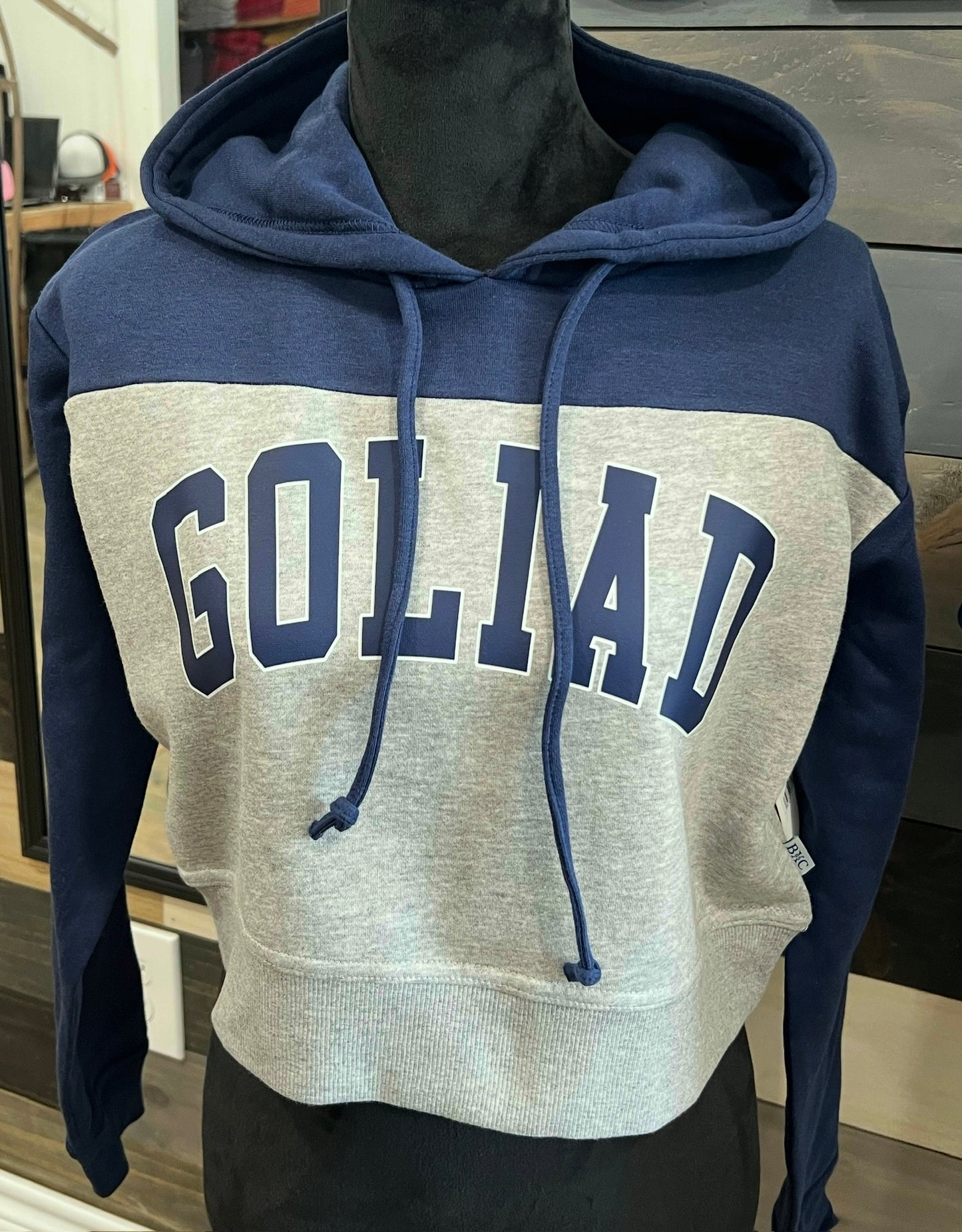 Goliad Two Color Cropped Hooded Sweatshirt