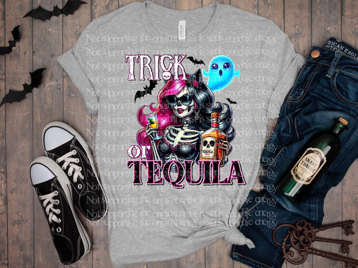 Trick or Tequila Halloween Ready to Press Transfer DTF Transfer Sublimation Transfer