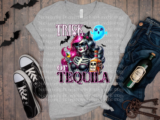 Trick or Tequila Halloween Ready to Press Transfer DTF Transfer Sublimation Transfer