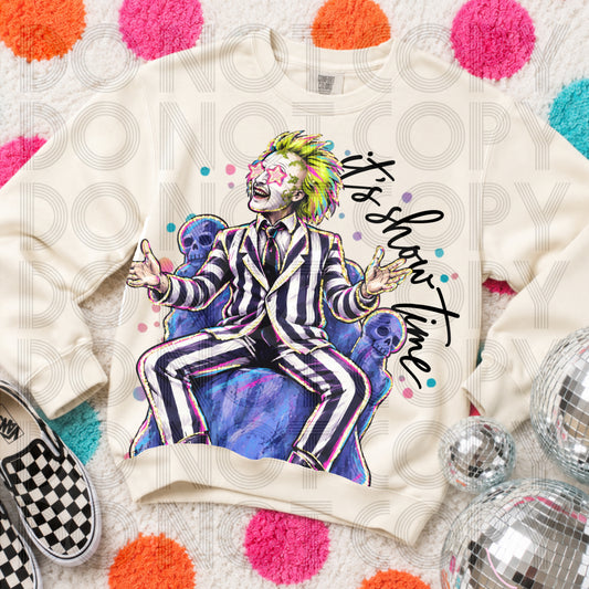 Green Hair Guy Black and White Suit Horror Girly Stars Halloween T Shirt, Sweatshirt Halloween