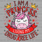 I am a Princess Living my Drug Free Life Unicorn Red Ribbon Week Ready to Press Transfer DTF Transfer Sublimation Transfer