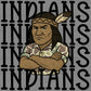 Indians Camo Stacked Sports Mascot Ready to Press Transfer DTF Transfer Sublimation Transfer