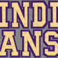 Indians Faux Embroidery Yellow Purple Sports Mascot Ready to Press Transfer DTF Transfer Sublimation Transfer