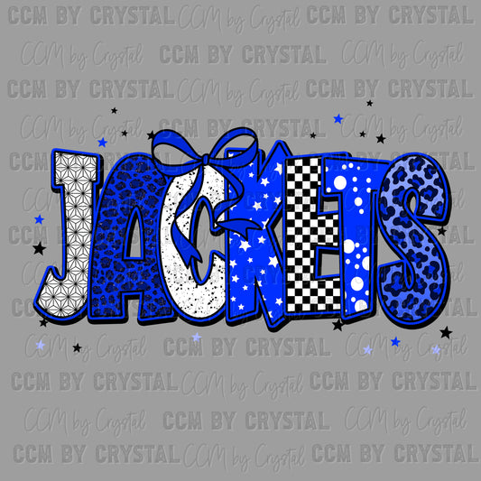 Jackets Blue Mascot Ready to Press Transfer DTF Transfer Sublimation Transfer