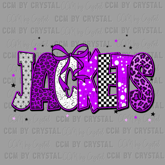 Jackets Purple Mascot Ready to Press Transfer DTF Transfer Sublimation Transfer