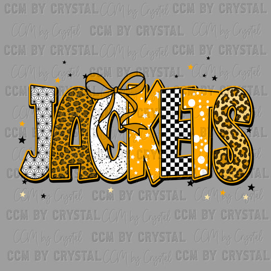 Jackets Yellow Mascot Ready to Press Transfer DTF Transfer Sublimation Transfer