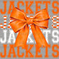 Jackets Stacked Orange Bow Mascot Ready to Press Transfer DTF Transfer