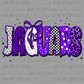 Jaguars Purple Mascot Ready to Press Transfer DTF Transfer Sublimation Transfer