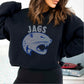 Jags 2-Color Approximately 11" wide Spangle Transfer
