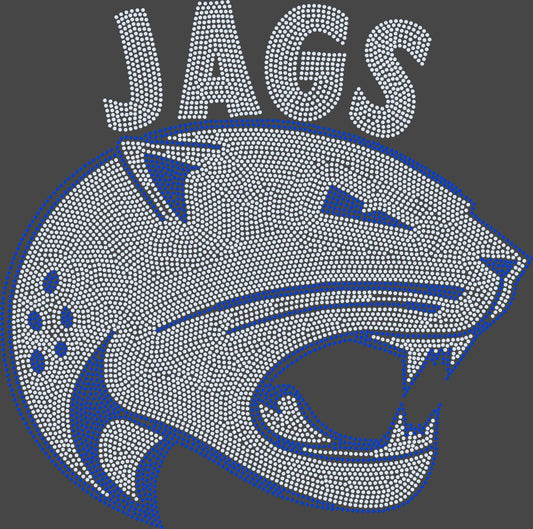 Jags 2-Color Approximately 11" wide Spangle Transfer