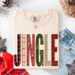 Jingle Christmas Faux Fake Patch Ready to Press Transfer DTF Transfer Sublimation Transfer