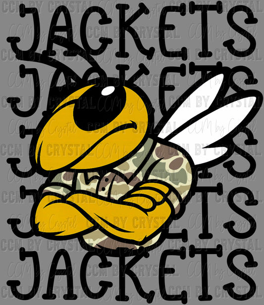 Jackets Camo Stacked Sports Mascot Ready to Press Transfer DTF Transfer Sublimation Transfer