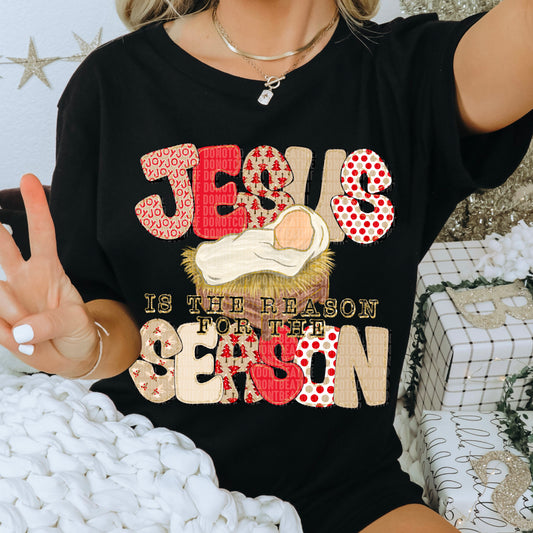 Jesus is the Reason for the Season Christmas Ready to Press Transfer DTF Transfer Sublimation Transfer