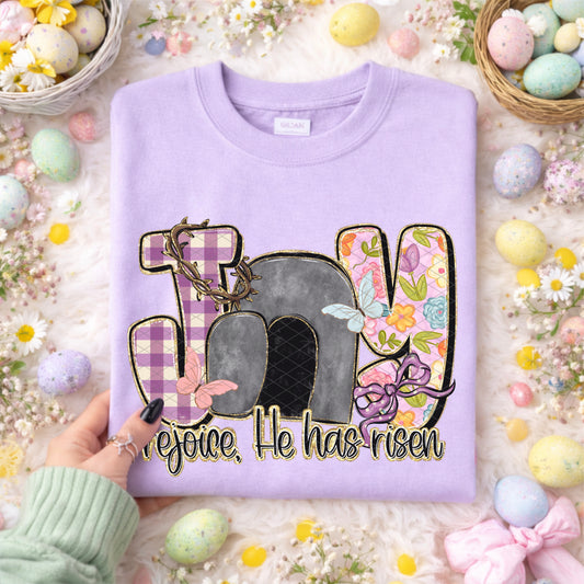 Joy He HAs Risen Easter Faith Spring Ready to Press Instant Peel DTF Transfers Sublimation Transfers