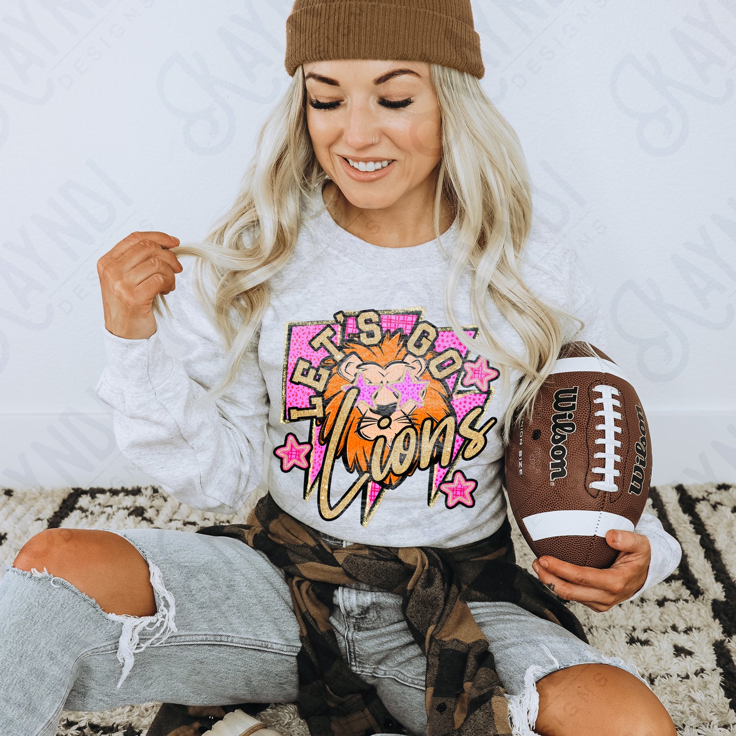 Let's go Lions Mascot Ready to Press DTF Transfers Sublimation Transfers