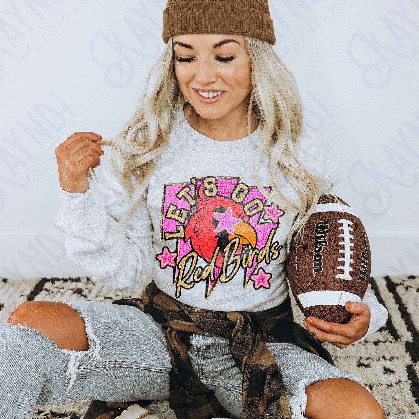 Let's go Red Birds Mascot Ready to Press DTF Transfers Sublimation Transfers