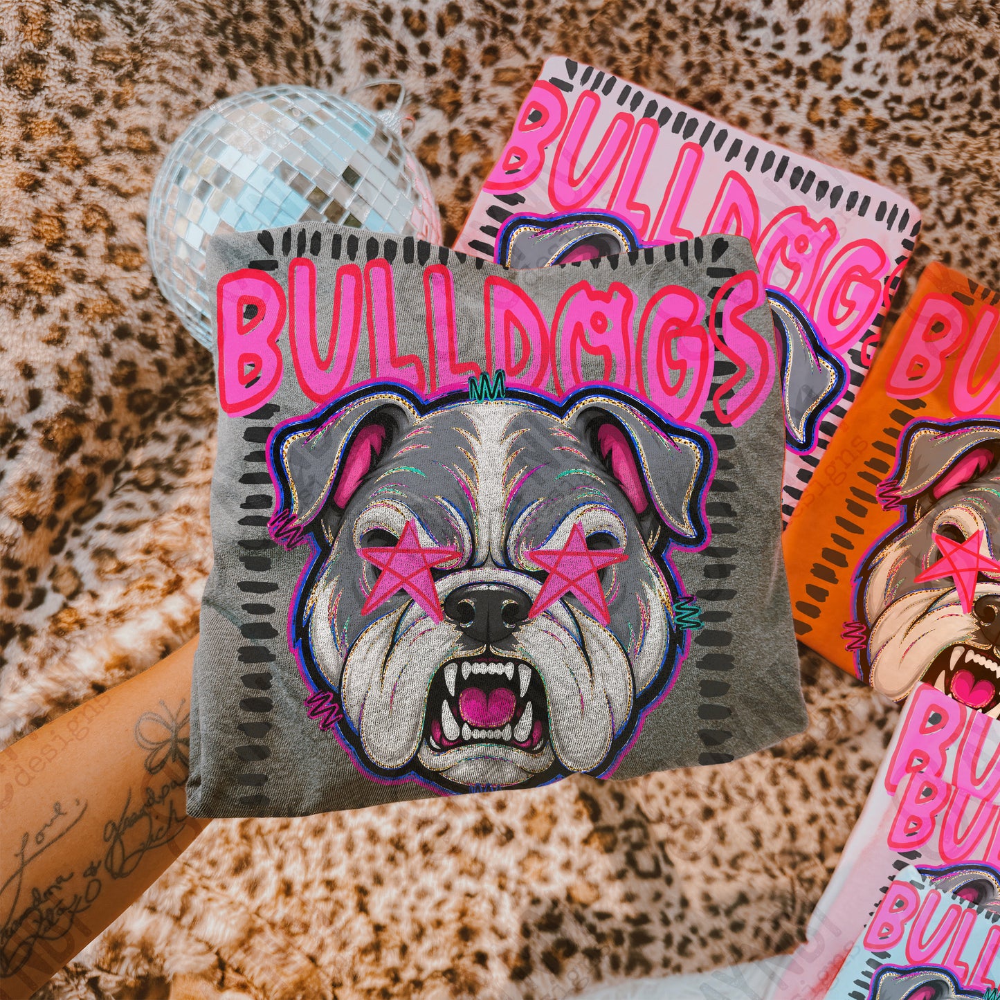 Bulldogs Starstruck Mascot Ready to Press DTF Transfers Sublimation Transfers