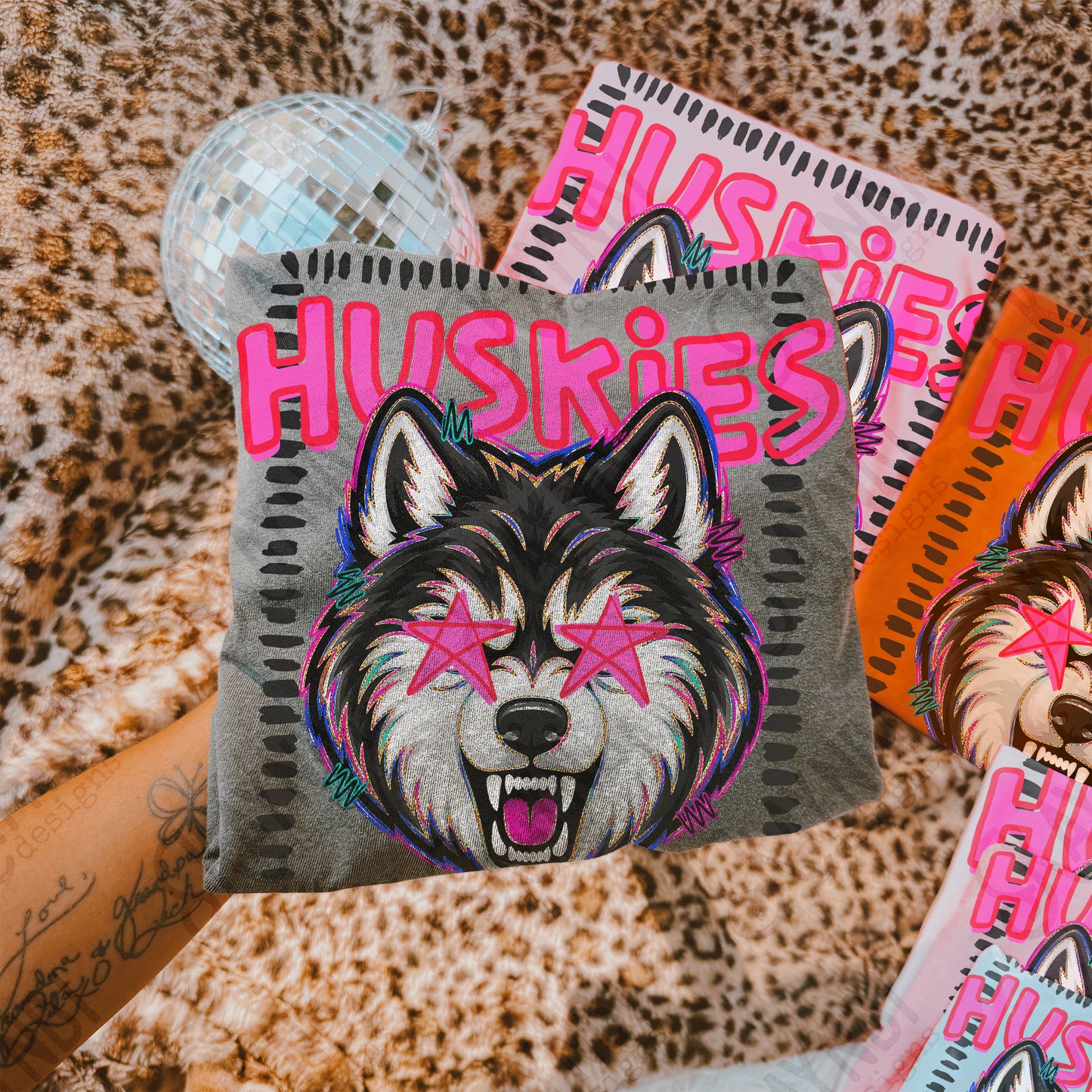 Huskies Starstruck Mascot Ready to Press DTF Transfers Sublimation Transfers