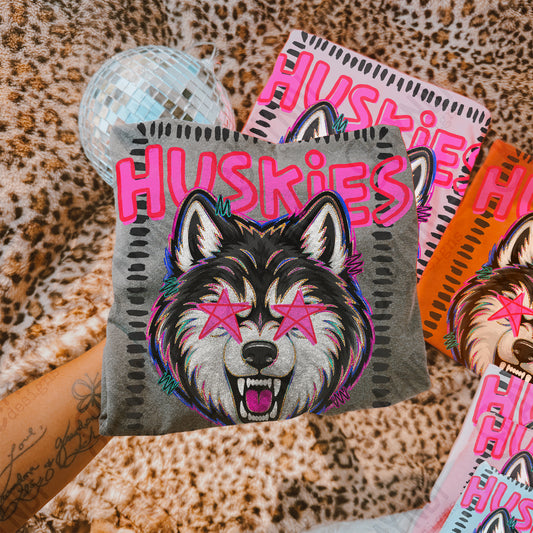 Huskies Starstruck Mascot Ready to Press DTF Transfers Sublimation Transfers