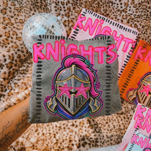 Knights Starstruck Mascot Ready to Press DTF Transfers Sublimation Transfers