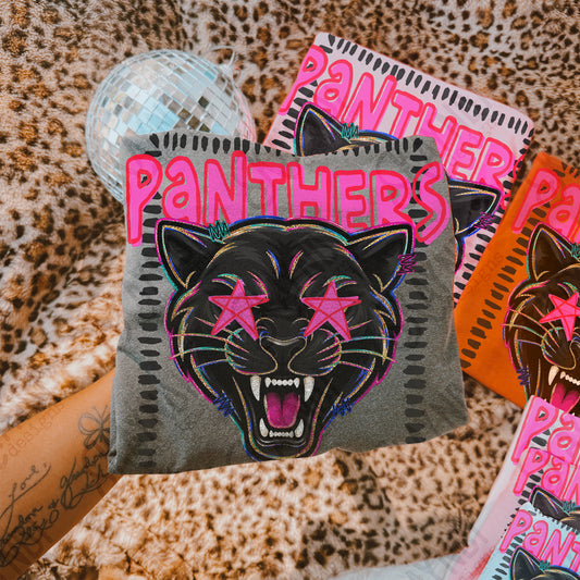 Panthers Starstruck Mascot Ready to Press DTF Transfers Sublimation Transfers