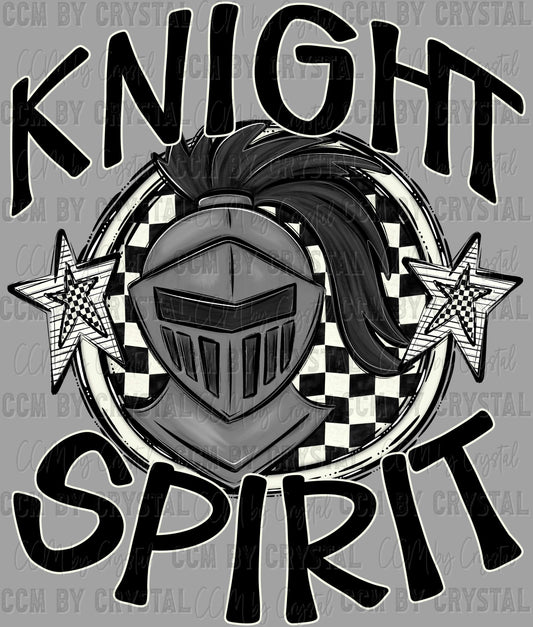 Knight Spirit Stars Checkered Sports Mascot Ready to Press Transfer DTF Transfer Sublimation Transfer