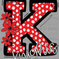 Knight Red Flowers Dots Sports Mascot Ready to Press Transfer DTF Transfer Sublimation Transfer