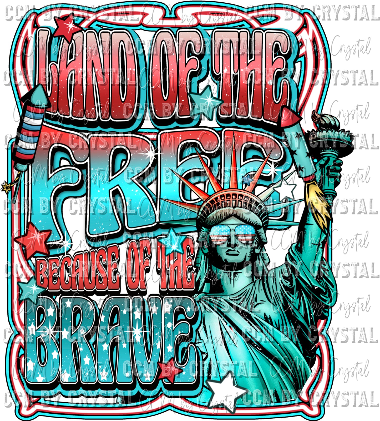 Land of the Free because of the Brave Statue of Liberty Ready to Press Transfer