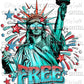 Land of the Free because of the Brave Statue of Liberty Pocket Sleeve Ready to Press Transfer