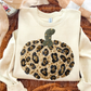 Pumpkin Fall Leopard Print Faux Fake Yarn and Sequin Ready to Press Transfer DTF Transfer Sublimation Transfer