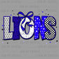 Lions Blue Mascot Ready to Press Transfer DTF Transfer Sublimation Transfer