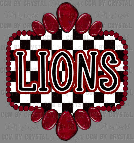 Lions maroon Concho Ready to Press Transfer DTF Transfer Sublimation Transfer